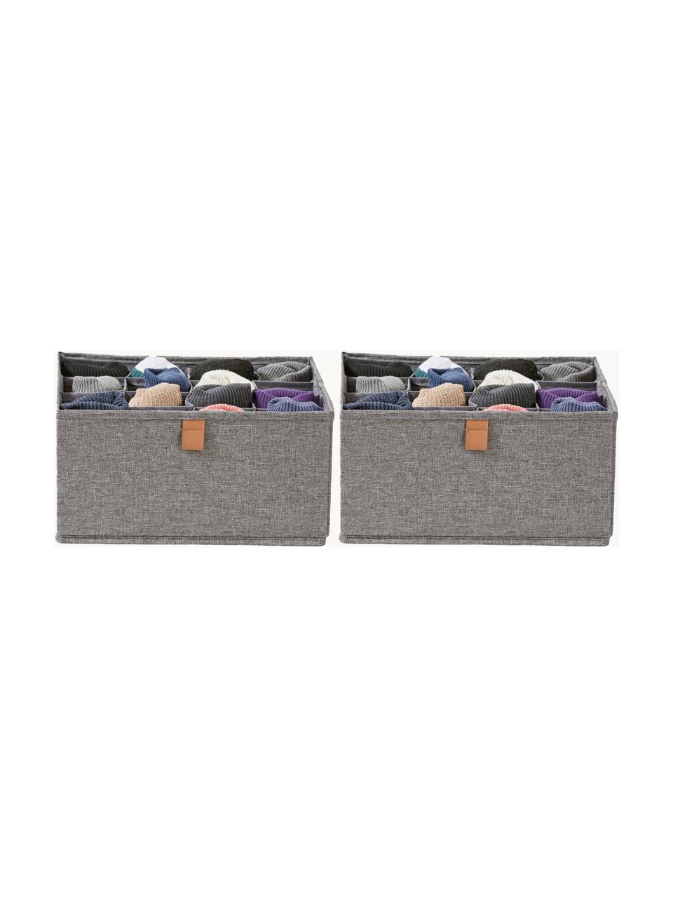 Set 2 scatole Premium, Grigio scuro, marrone, Larg. 30 x Prof. 30 cm