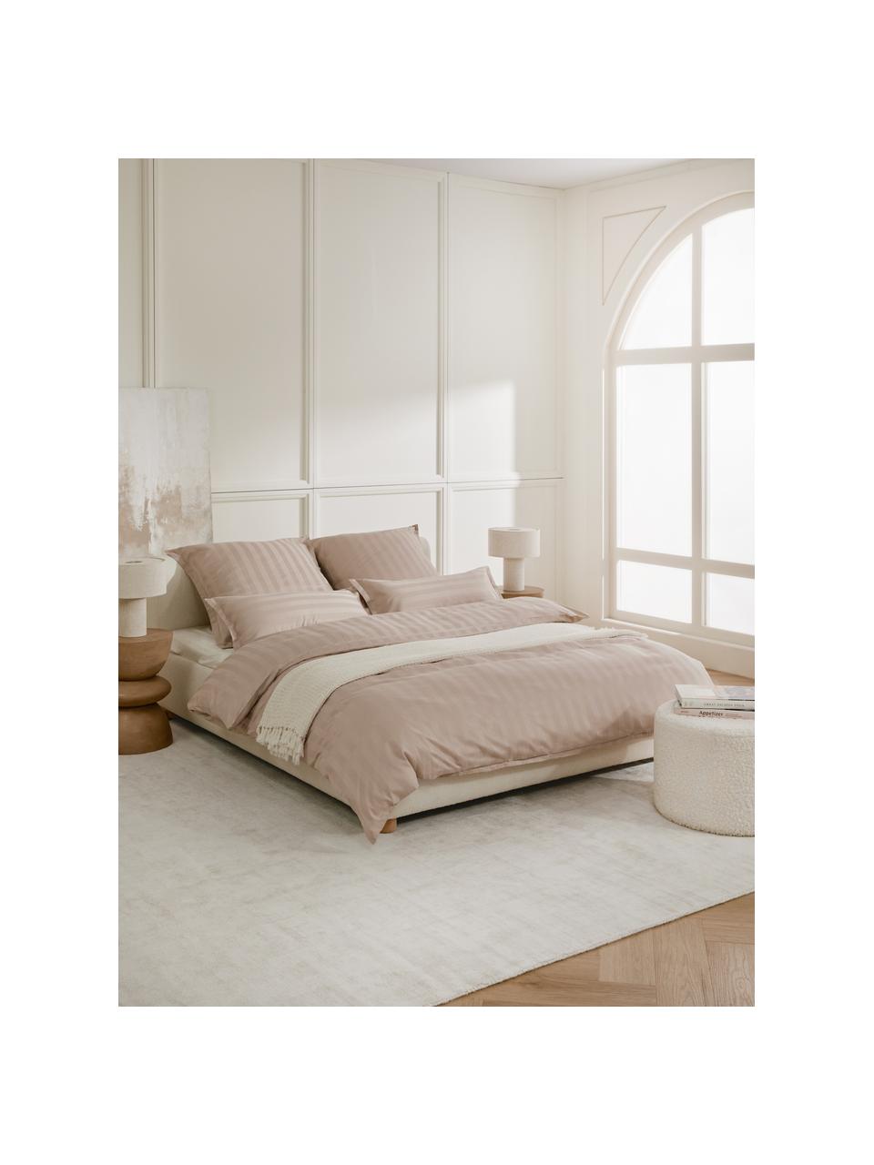 Copripiumino in raso color talpa Willa, Tessuto: raso Densità del filo 250, Taupe, Larg. 240 x Lung. 220 cm