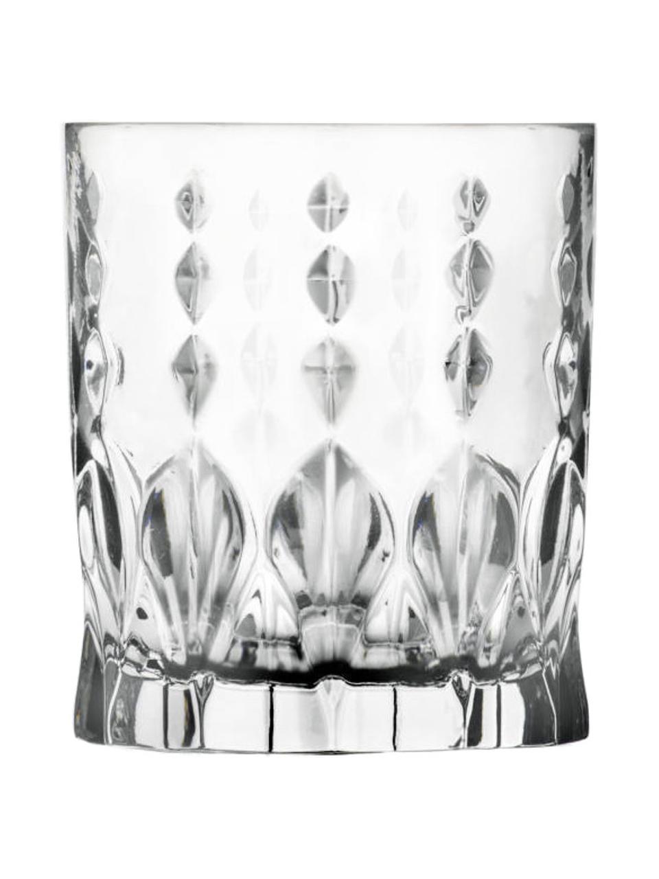 Bicchiere long drink in cristallo con rilievo Marilyn 6 pz, Cristallo, Trasparente, Ø 8 x Alt. 9 cm, 340 ml