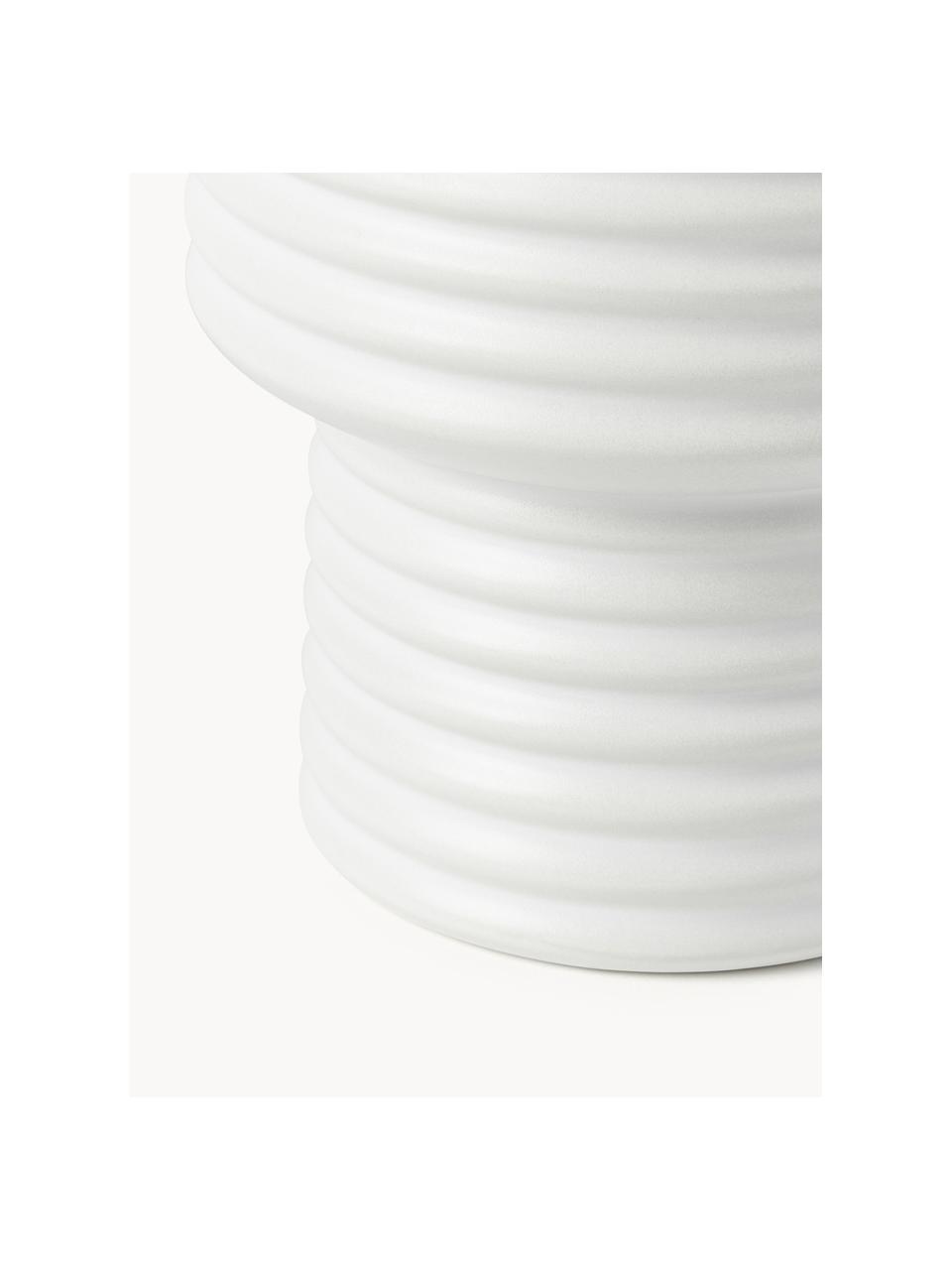 Macetero Farida Al 18 cm, Cerámica de gres, Blanco Off White, Ø 16 x Al 18 cm