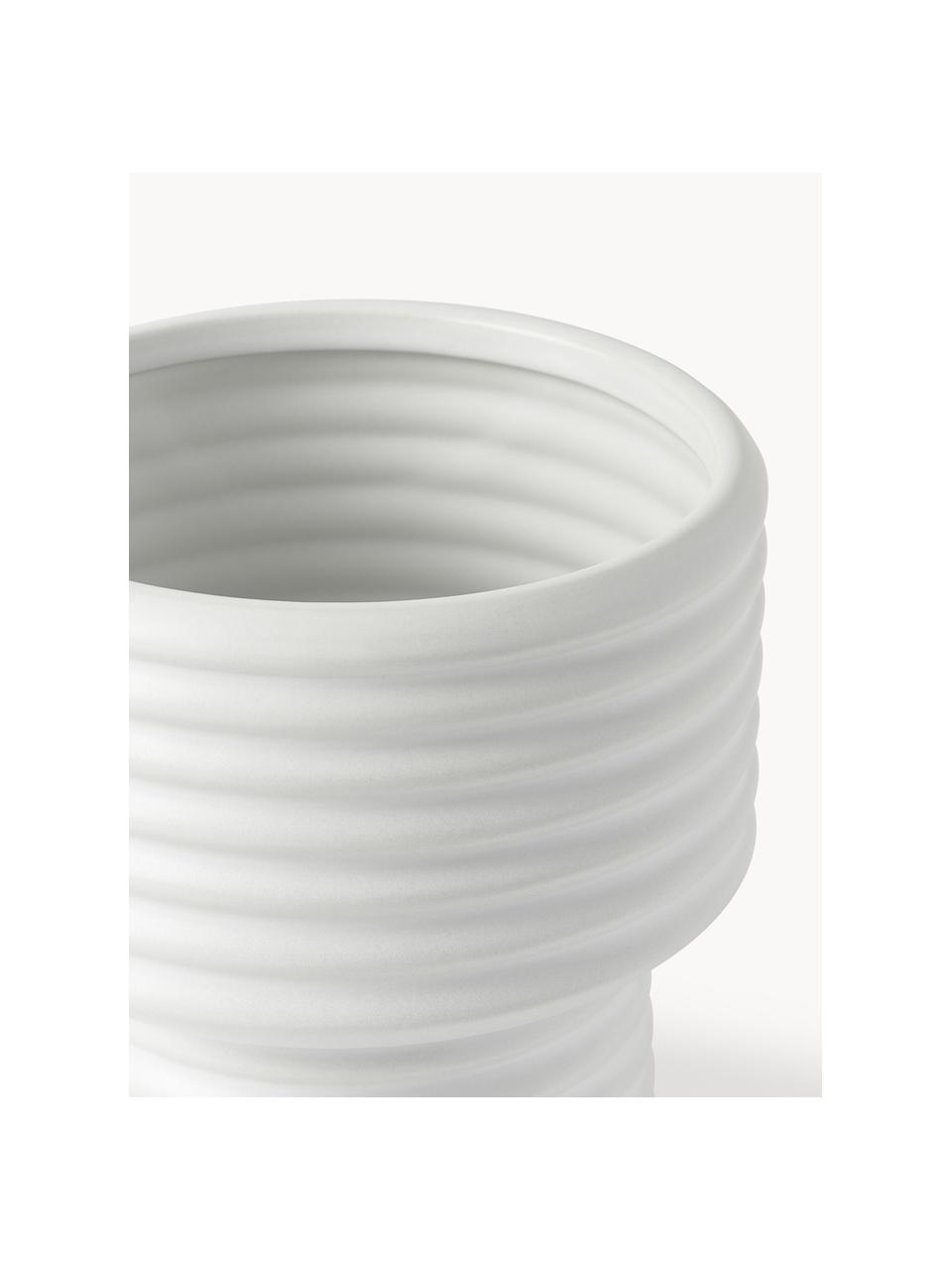 Portavaso Farida, alt. 18 cm, Gres, Bianco latte, Ø 16 x Alt. 18 cm