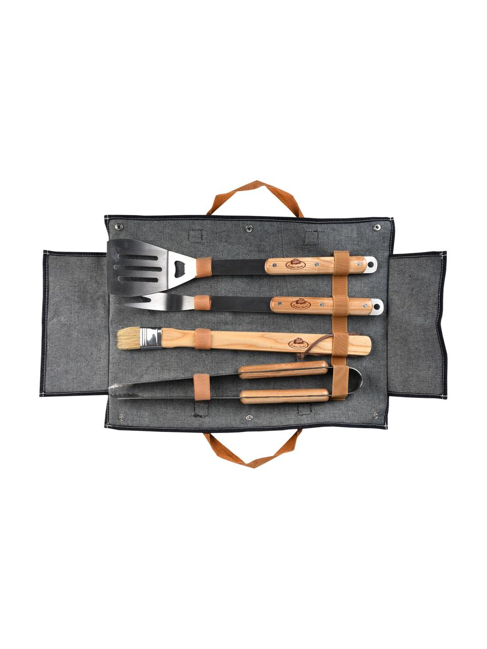 Accessoires barbecue Denim, 5 élém., Noir, larg. 50 x haut. 36 cm