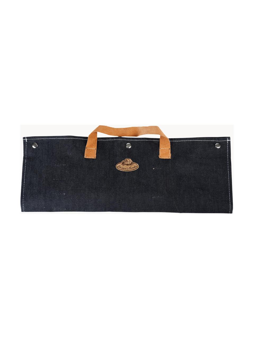 Accessoires barbecue Denim, 5 élém., Noir, larg. 50 x haut. 36 cm