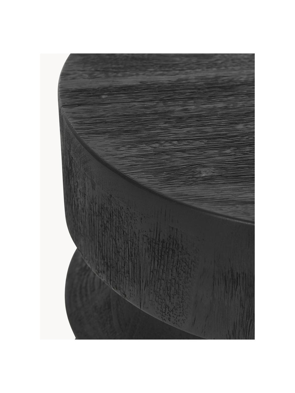 Okrúhly odkladací z mangového drevo stolík Ringo, Mangové drevo, Čierna, Ø 29 x V 48 cm