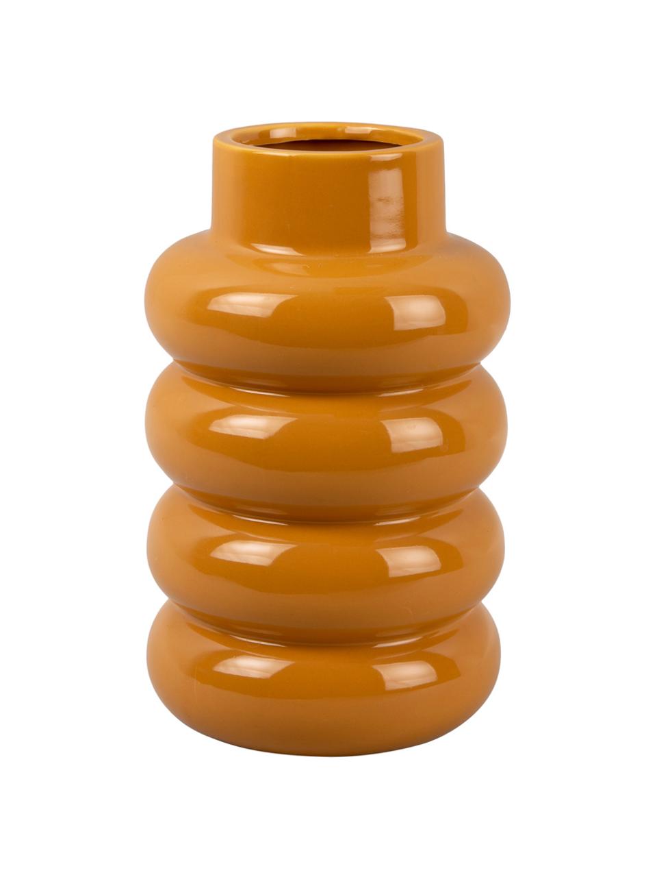 Keramik-Vase Bobbly Glazed, Keramik, Orange, Ø 15 x H 24 cm
