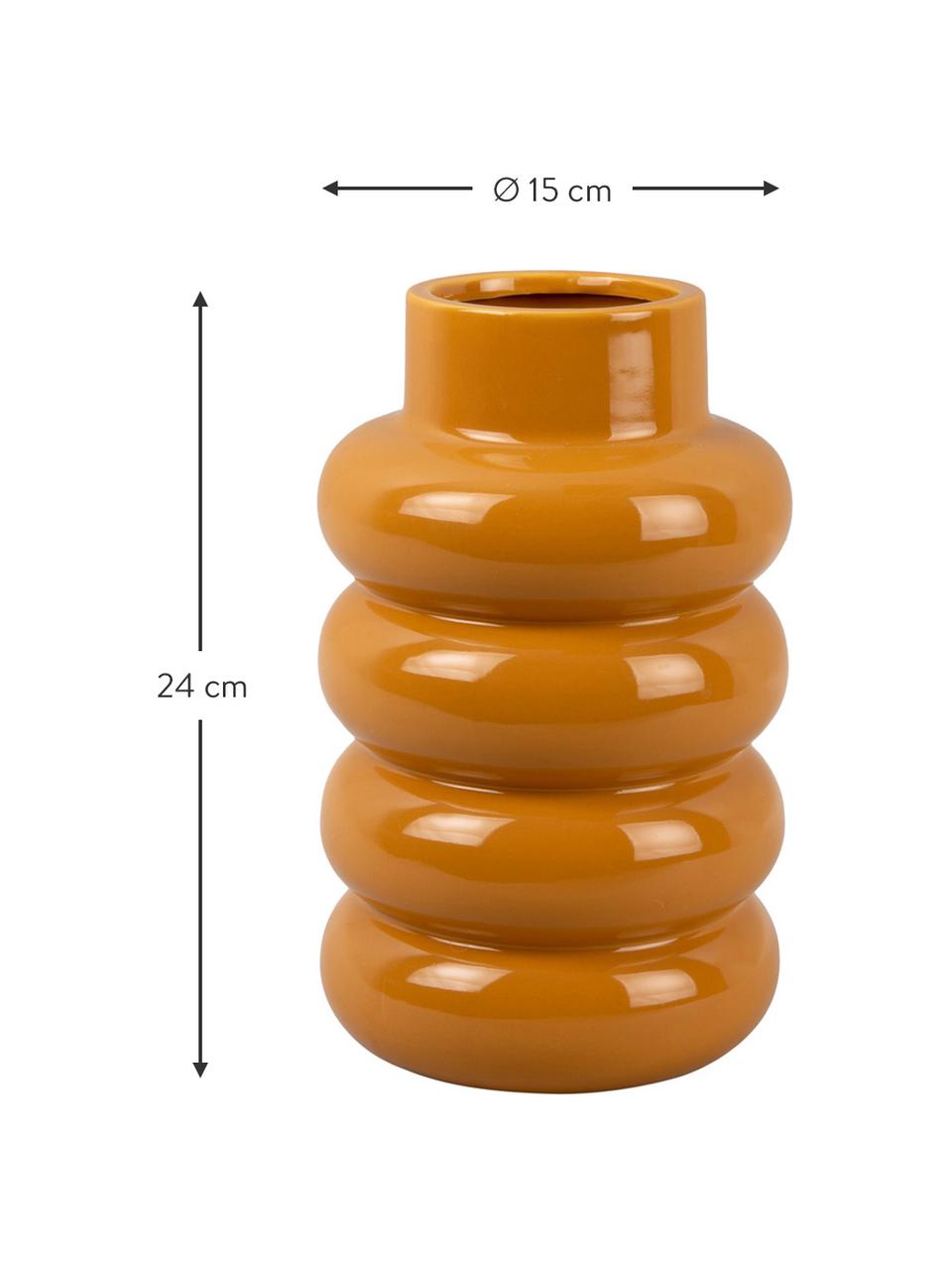 Keramik-Vase Bobbly Glazed, Keramik, Orange, Ø 15 x H 24 cm