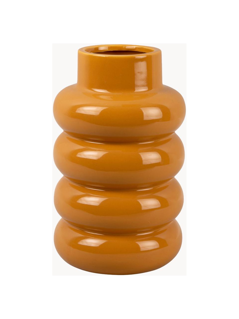 Jarrón de cerámica Bobbly Glazed, Cerámica, Naranja, Ø 15 x Al 24 cm