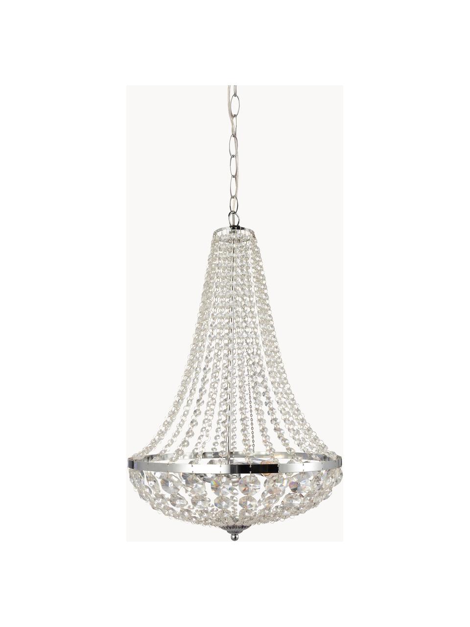 Lampadario Gränsö, Struttura: metallo cromato, Baldacchino: metallo cromato, Argentato, trasparente, Ø 40 x Alt. 59 cm