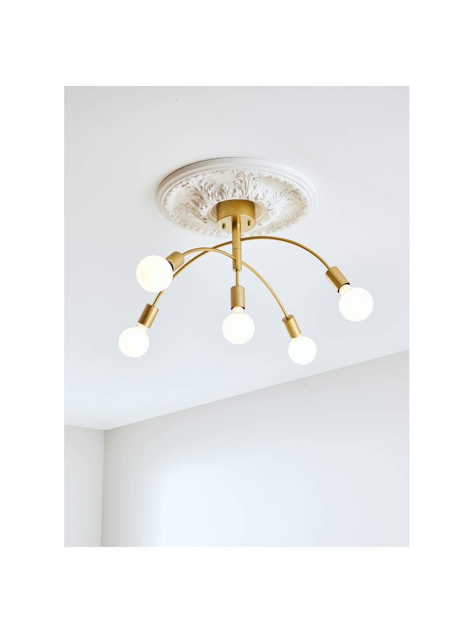 Lampada da soffitto grande in metallo Cygnus, Metallo rivestito, Dorato, Ø 70 x Alt. 34 cm