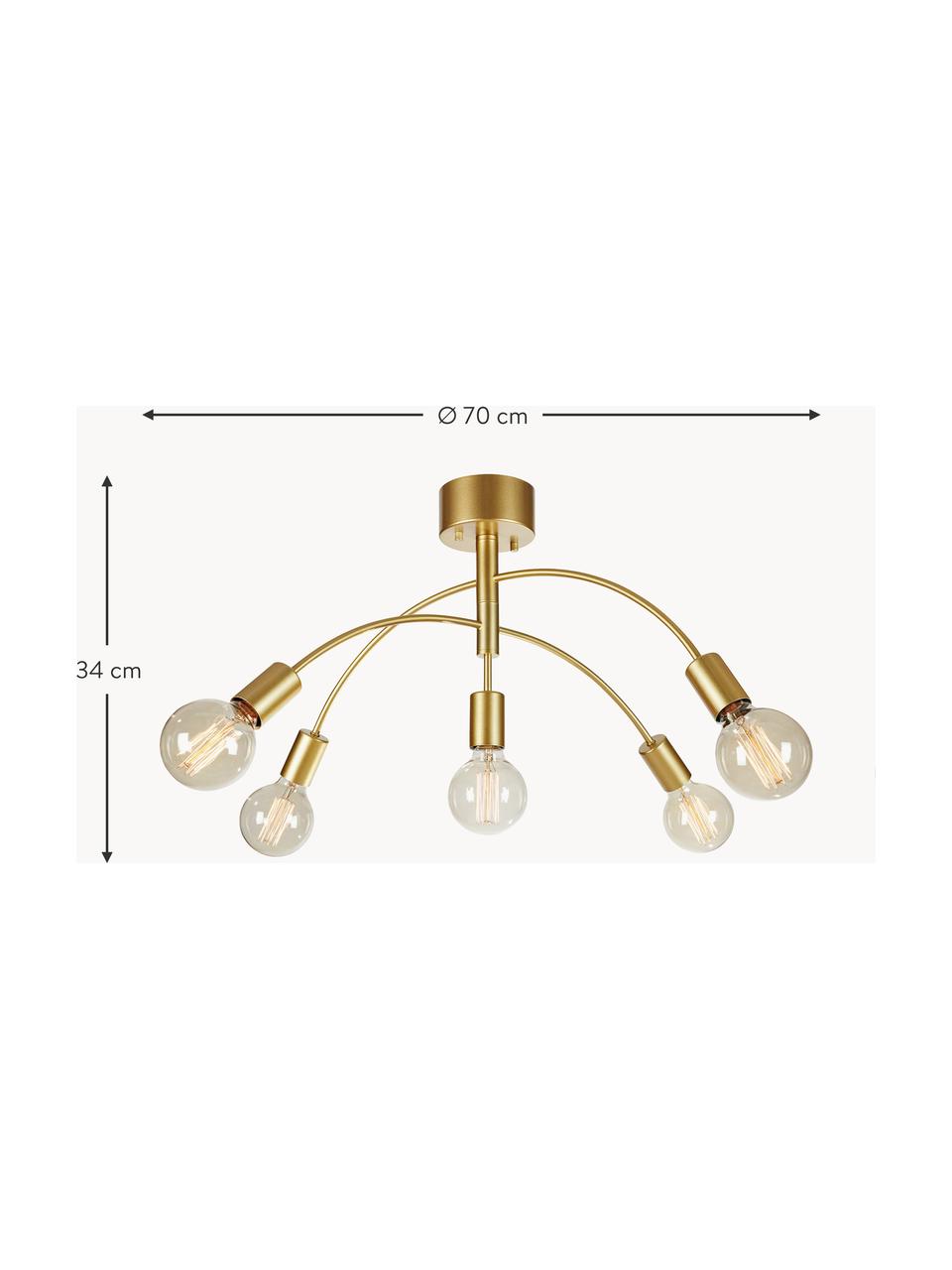 Lampa sufitowa z metalu Cygnus, Metal powlekany, Odcienie złotego, Ø 70 x W 34 cm