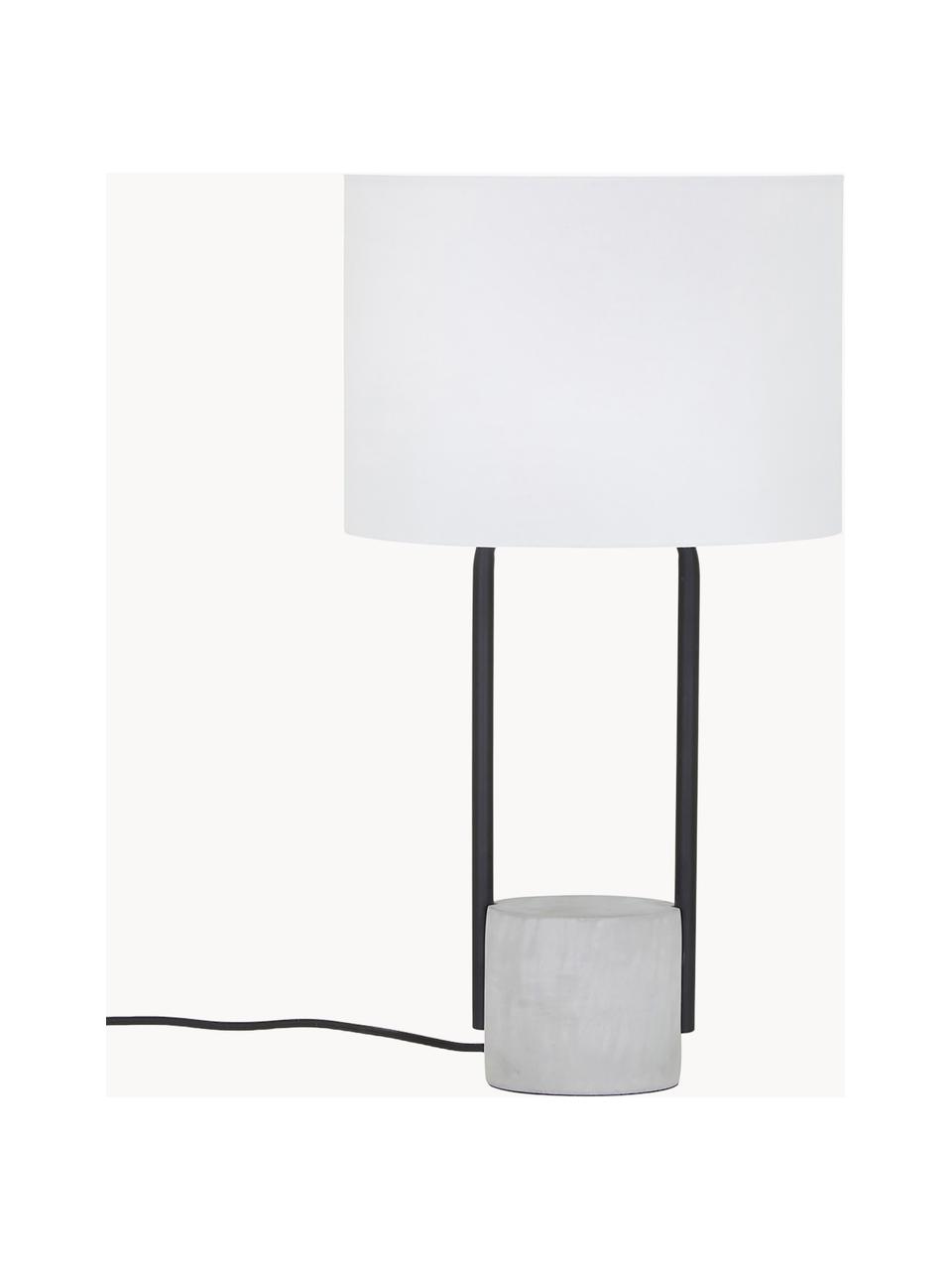 Grande lampe à poser avec pied en béton Pipero, Blanc, gris, Ø 28 x haut. 51 cm