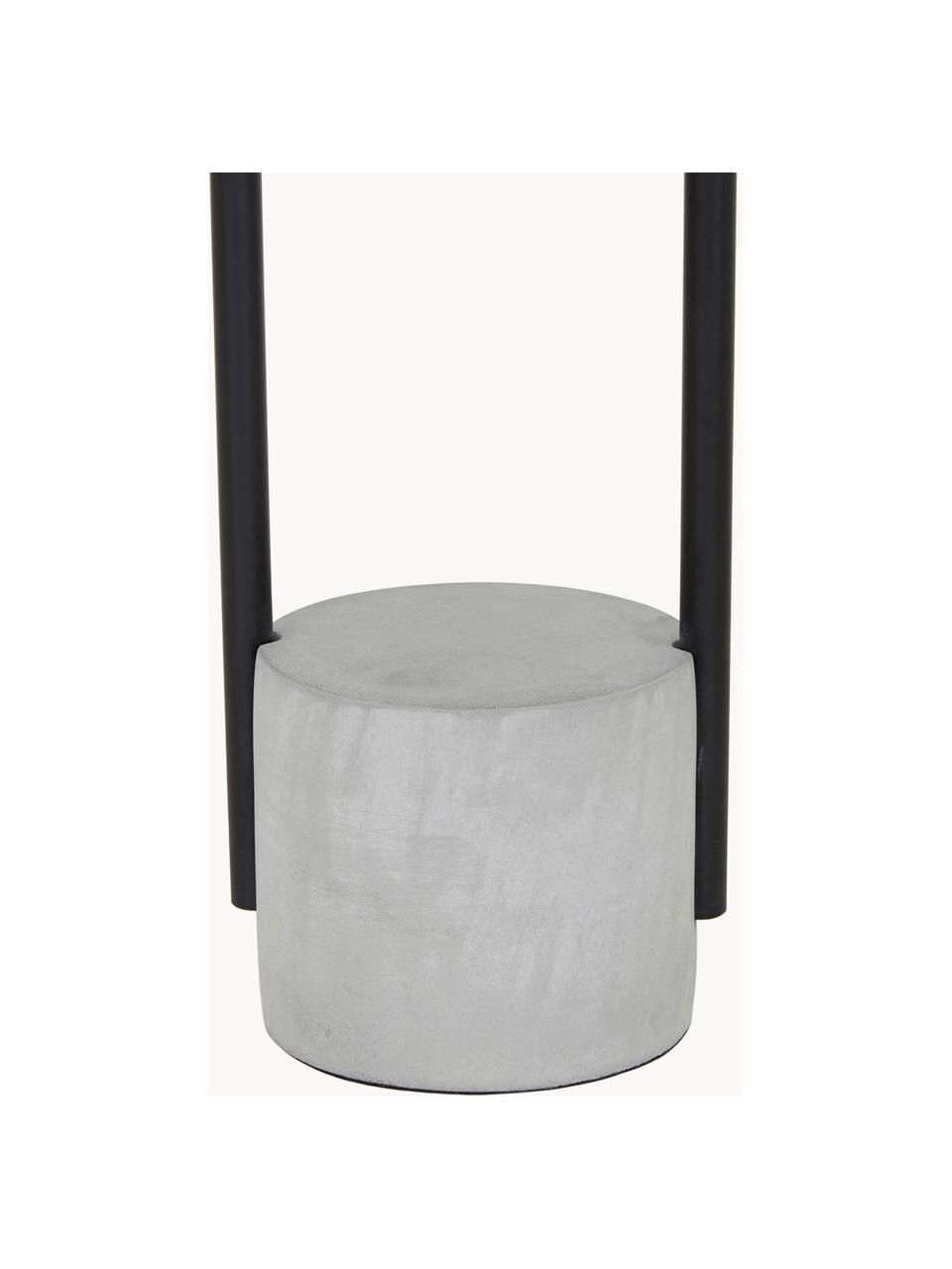 Grote tafellamp Pipero met betonnen voet, Lampenkap: textiel, Lampvoet: gepoedercoat metaal, beto, Wit, grijs, Ø 28 x H 51 cm