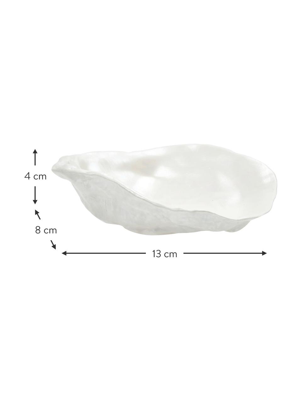 Ciotola a forma di conchiglia in porcellana Kelia 2 pz, Porcellana (dolomite), Bianco perla, Larg. 13 x Alt. 4 cm