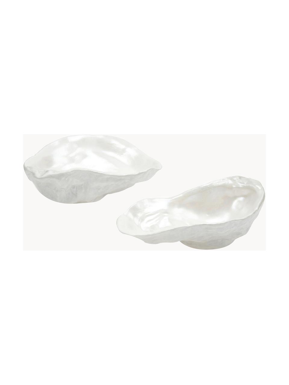 Bols apéritif en porcelaine coquillage Kelia, 2 pièces, Porcelaine, Blanc, larg. 13 x haut. 4 cm