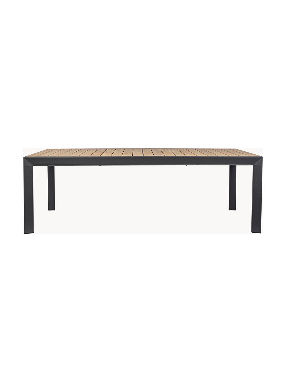 Rozkládací zahradní jídelní stůl Belmar, 220 - 340 x 100 cm, Hliník s práškovým nástřikem, Antracitová, vzhled dřeva, Š 220/340 cm, H 100 cm
