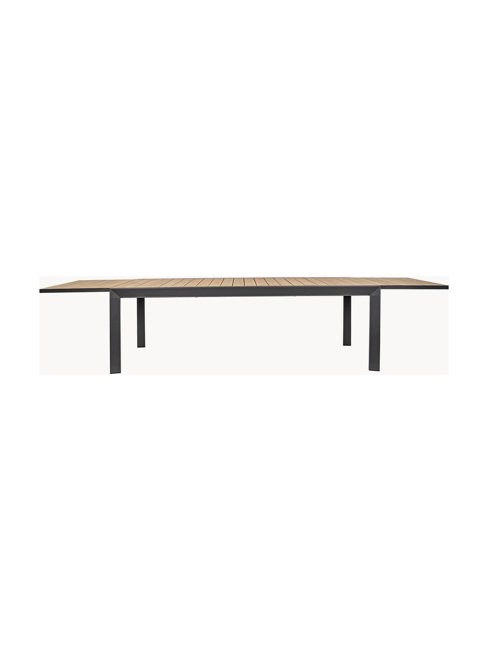 Table de jardin extensible Belmar, 220 - 340 x 100 cm, Aluminium, revêtement par poudre, Anthracite, aspect bois, larg. 220 - 340 x prof. 100 cm