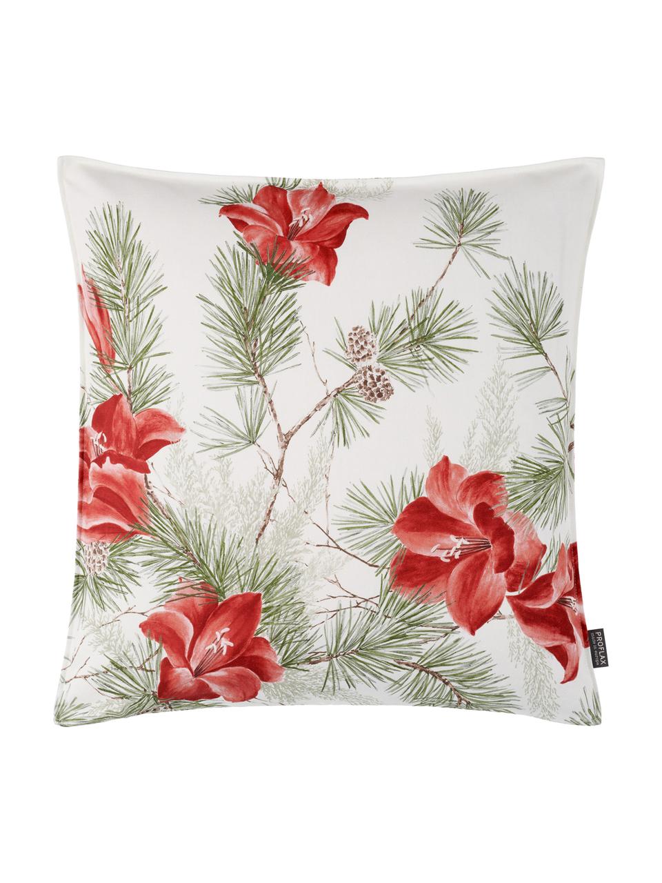 Housse de coussin 50x50 Amara, Blanc, rouge, vert