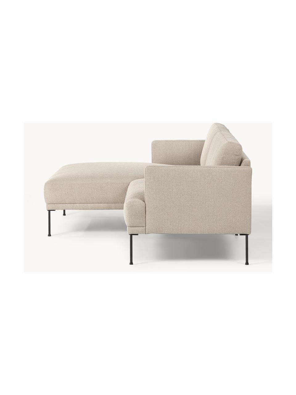 Kleines Ecksofa Fluente, Bezug: 100 % Polyester Der strap, Gestell: Massives Kiefernholz, Bir, Webstoff Beige, B 198 x T 152 cm, Eckteil links