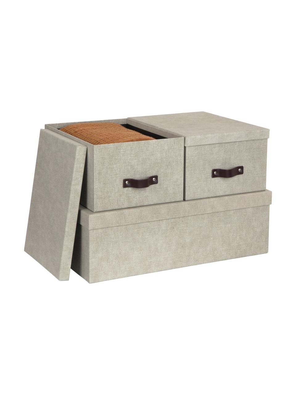 Boîtes de rangement Inge II, 3 élém., Beige, Lot de différentes tailles