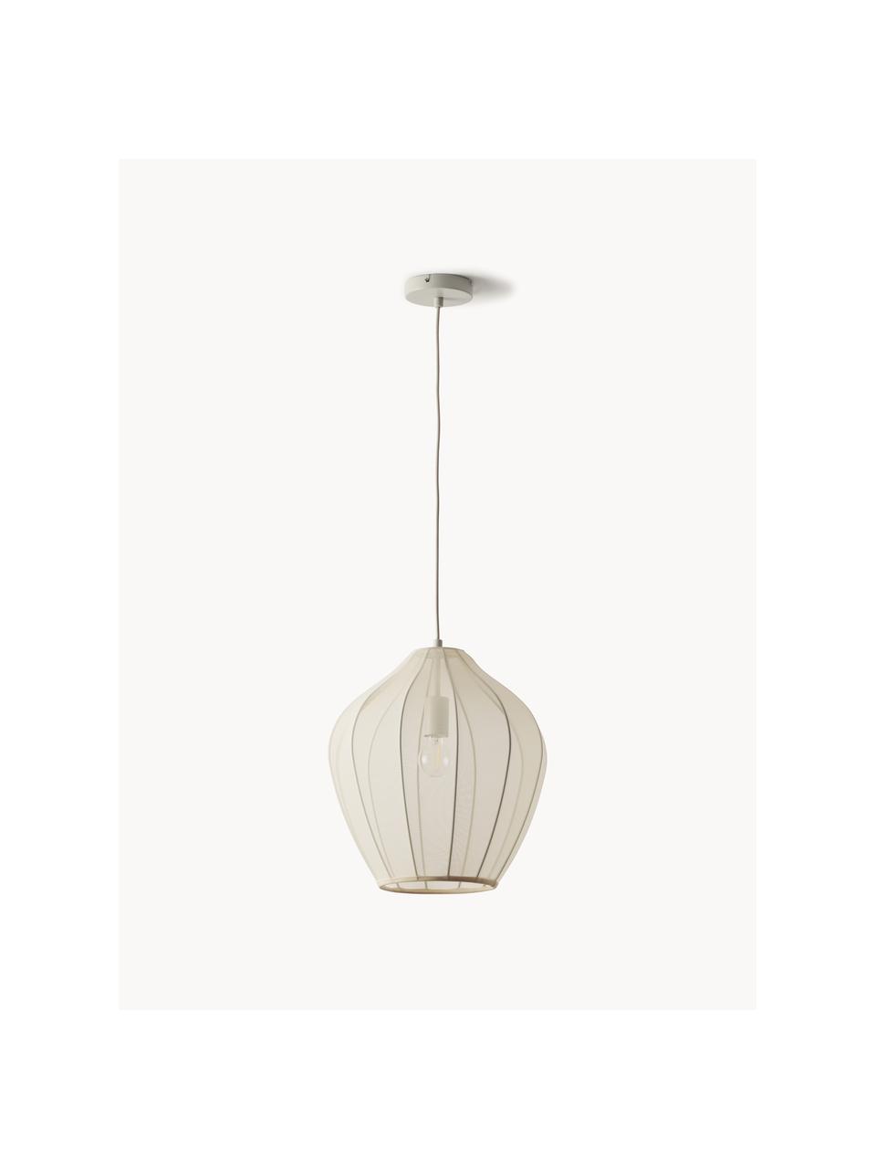 Hanglamp Beau van netstof, Lampenkap: textiel, Lichtbeige, Ø 40 x H 42 cm