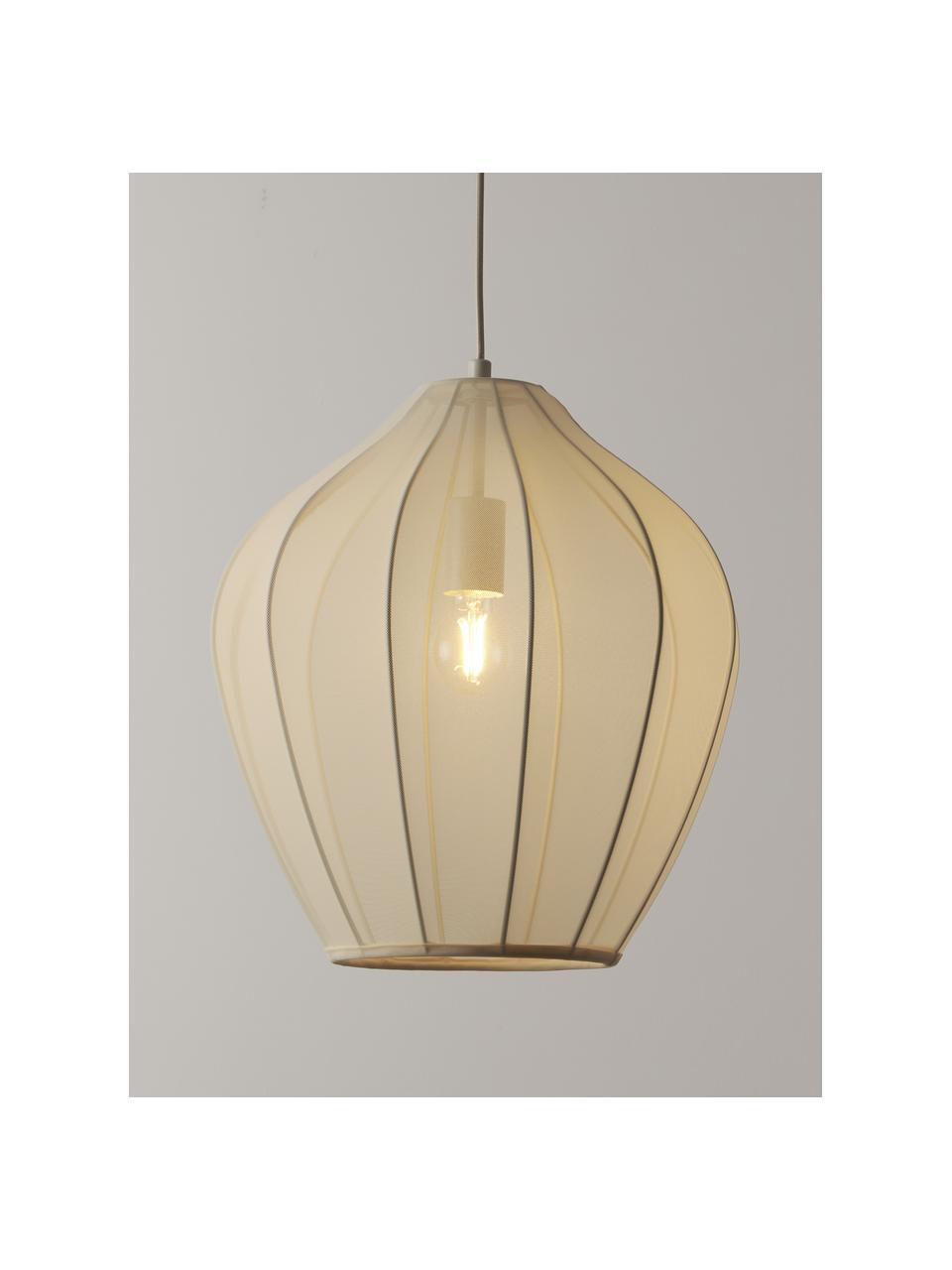 Hanglamp Beau van netstof, Lampenkap: textiel, Lichtbeige, Ø 40 x H 42 cm