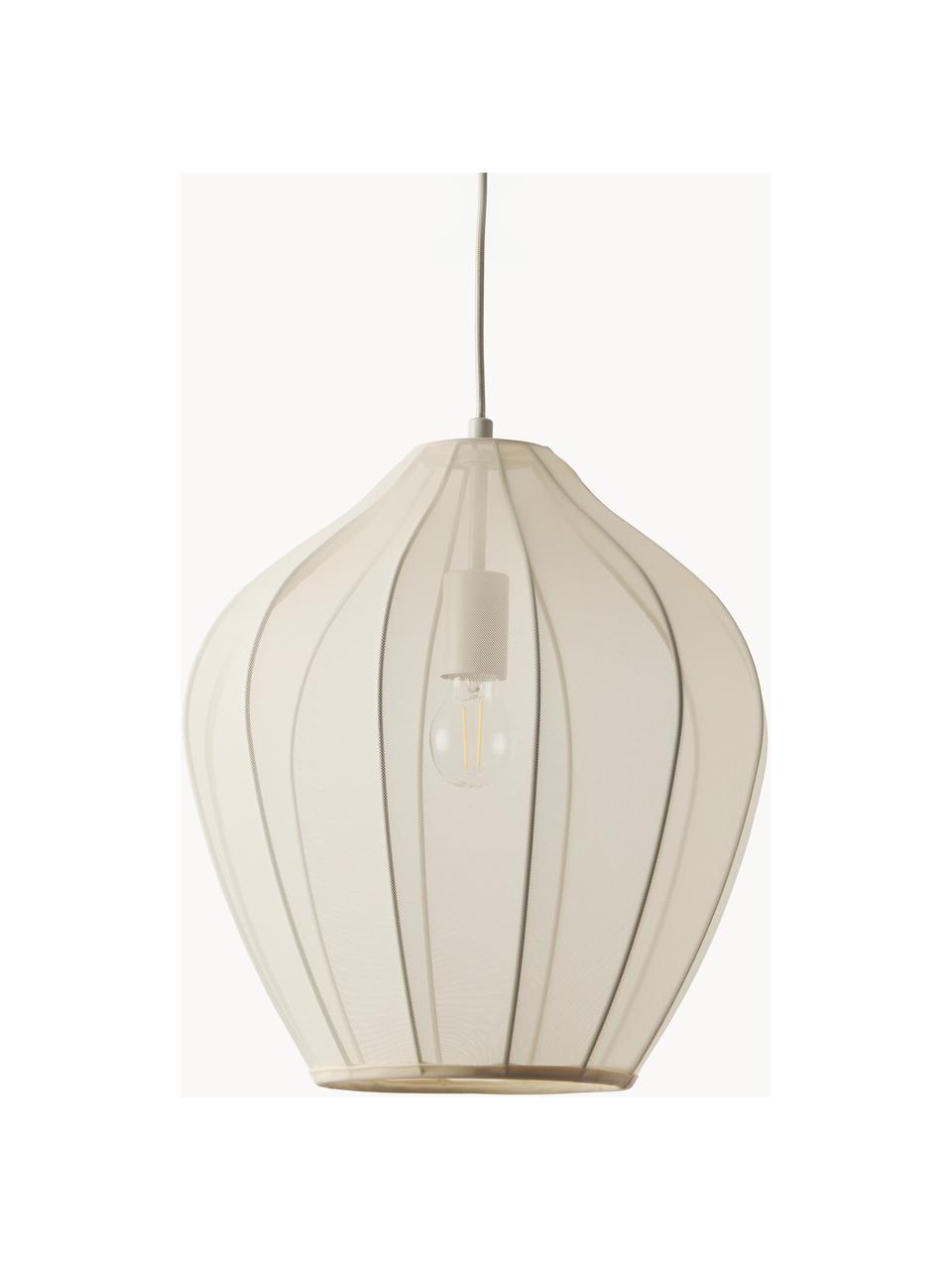 Hanglamp Beau van netstof, Lampenkap: textiel, Lichtbeige, Ø 40 x H 42 cm