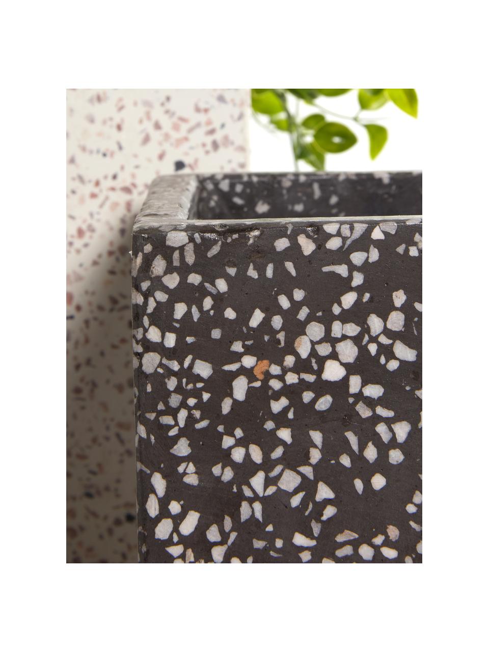 Súprava obalov na kvetináče  Bransc, 2 diely, Terrazzo, Béžová, čierna, Súprava s rôznymi veľkosťami