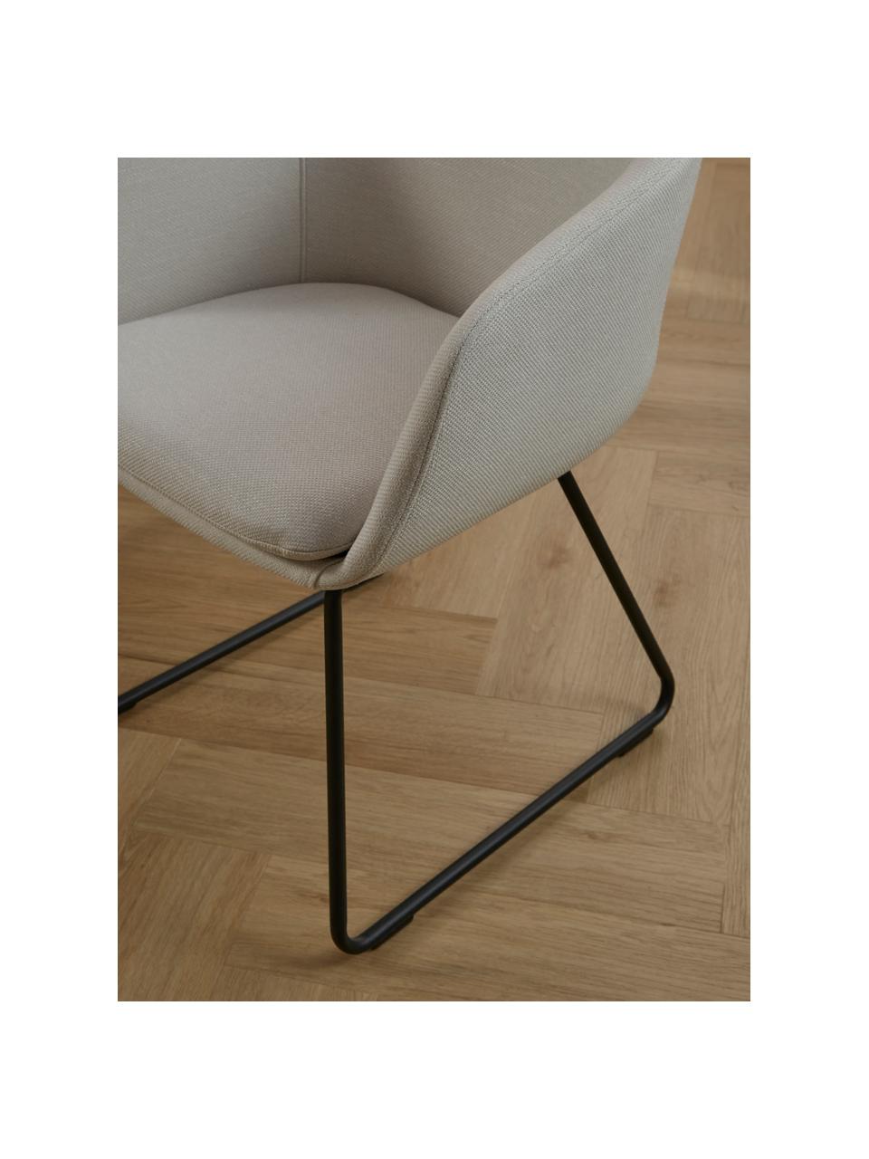 Silla con reposabrazos Juri, Tapizado: poliéster Con 50.000 cicl, Patas: metal con pintura en polv, Tejido blanco, An 58 x F 58 cm