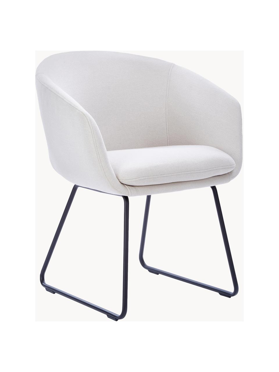 Čalouněná židle s područkami Juri, Bílá, Š 58 cm, H 58 cm