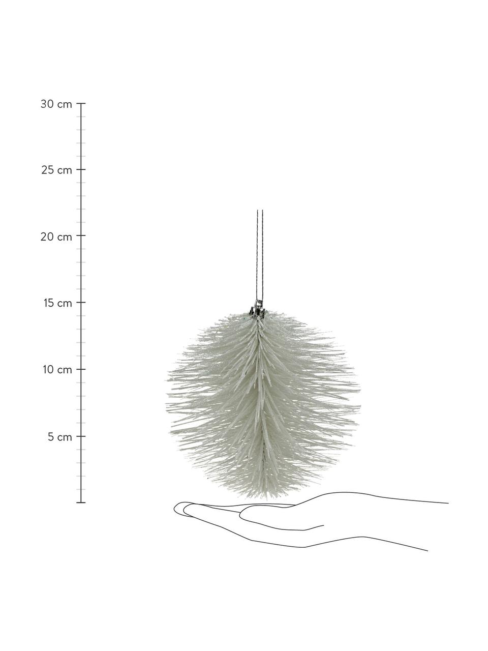 Ciondolo deco Wipers, 2 pz., Materiale sintetico, filo metallico, Bianco, Ø 15 cm