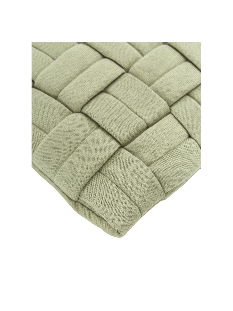 Housse de coussin tissé rectangulaire vert sauge Norman, Vert sauge, larg. 30 x long. 50 cm