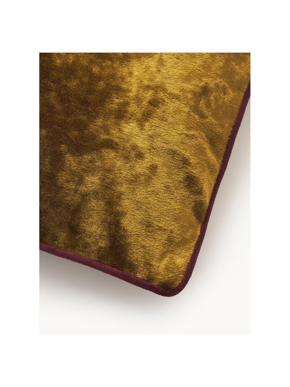 Sametový povlak na polštář s lemováním Enid, Samet (100% polyester)
Certifikát Oeko-Tex Standard 100, třída 1, Okrová žlutá, Š 45 cm, D 45 cm
