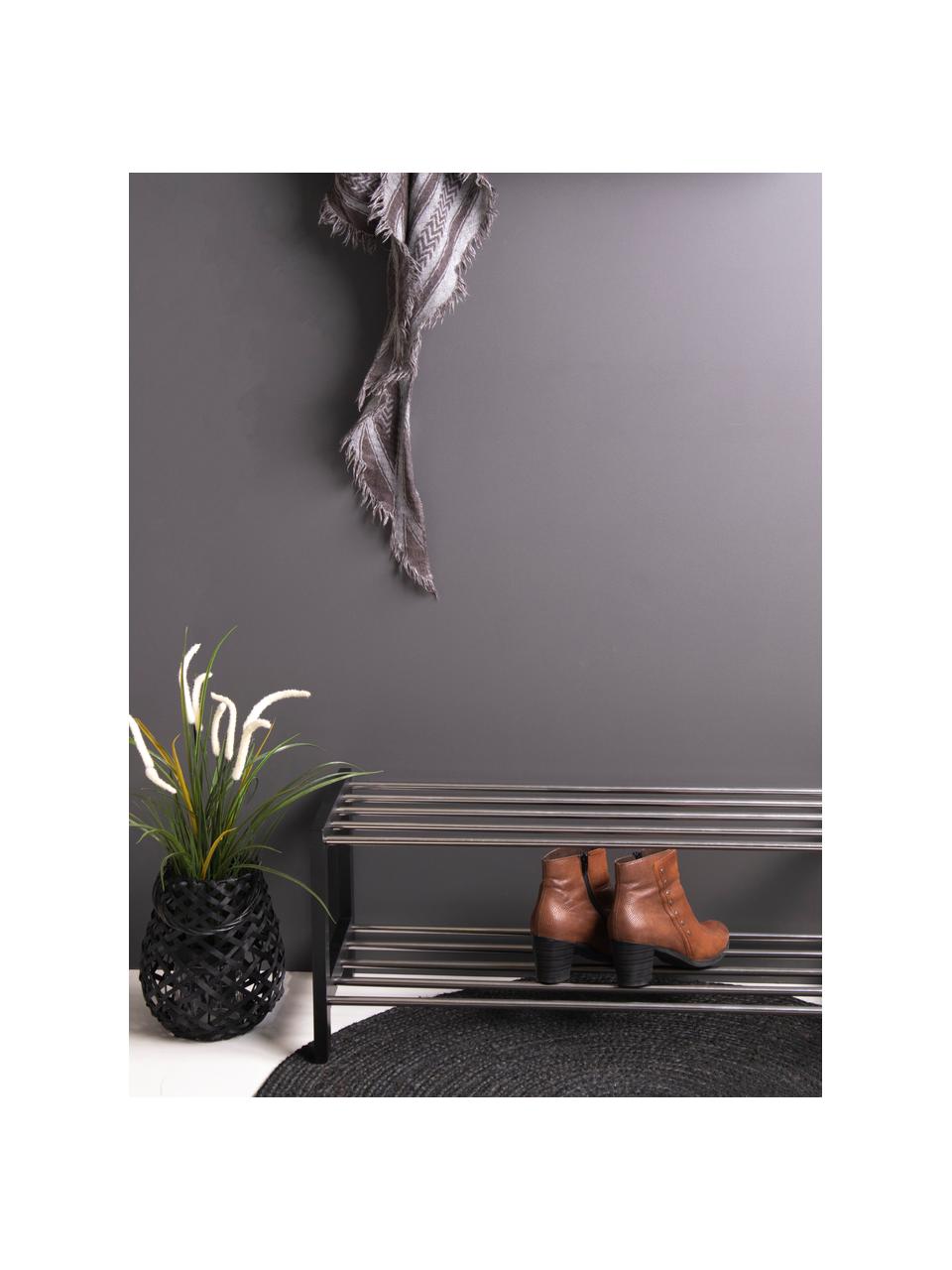 Meuble à chaussures avec 2 étagères Padova, Noir, acier, larg. 78 x haut. 32 cm