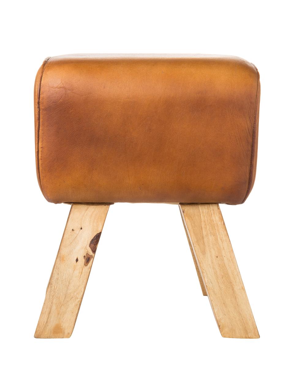 Kožená stolička ve vintage stylu Tim, Světle hnědá, Š 40 cm, V 47 cm