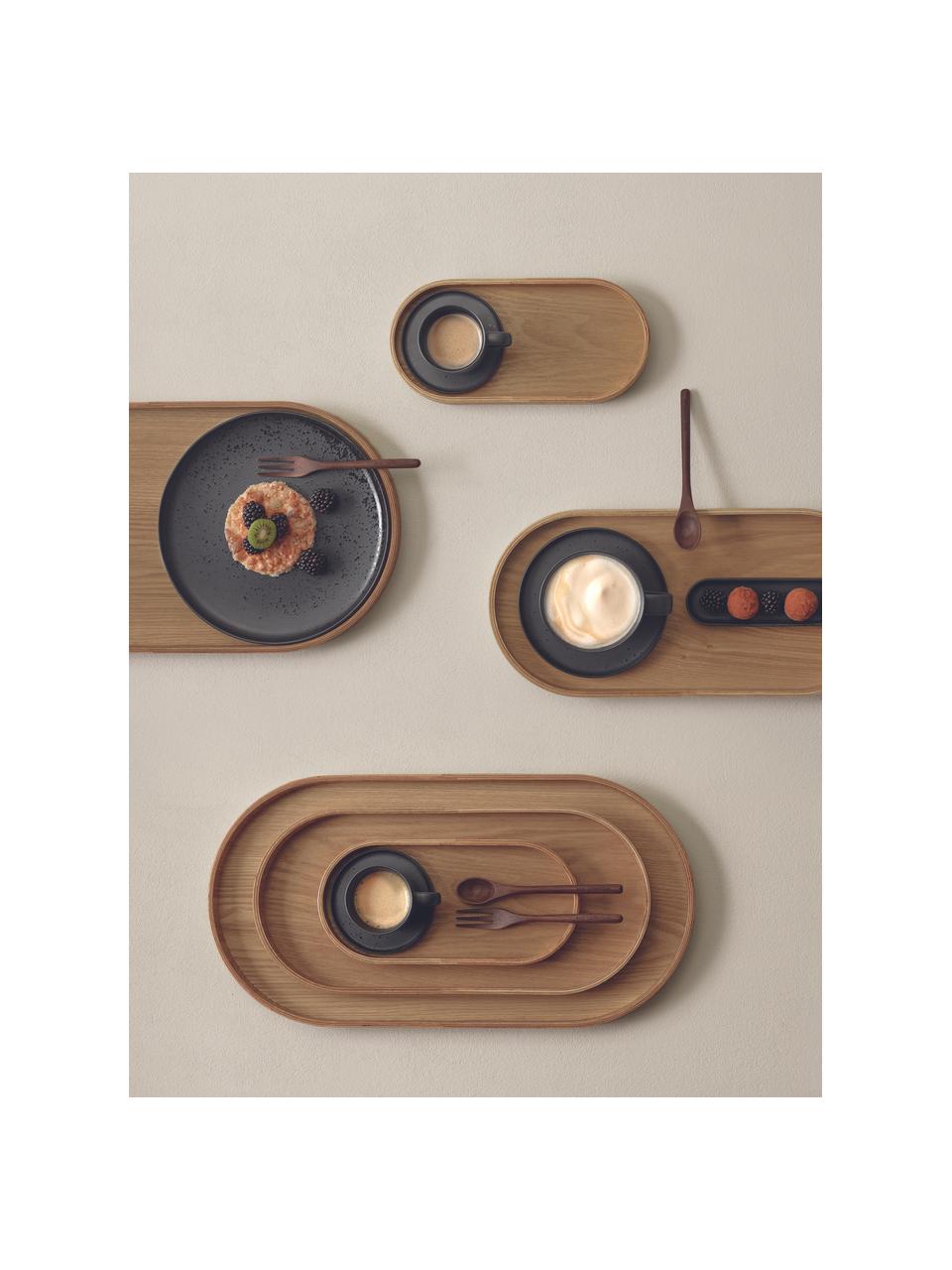 Plateau de service en bois Wood, différentes tailles, Bois de saule, Bois foncé, larg. 11 x long. 23 cm