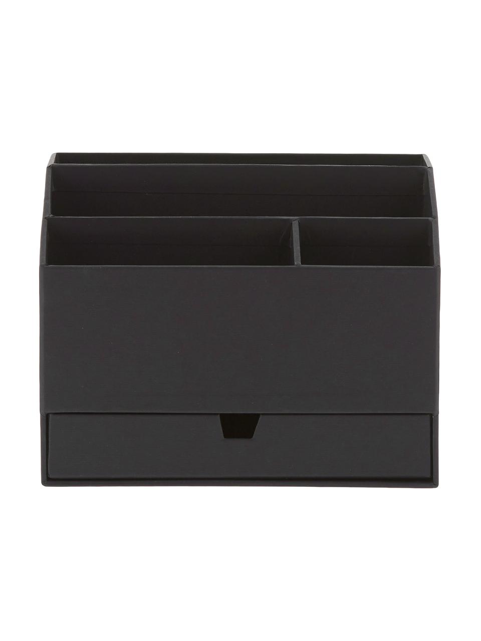 Organisateur bureau Greta, Carton laminé renforcé
(100 % papier recyclé), Noir, larg. 24 x haut. 18 cm