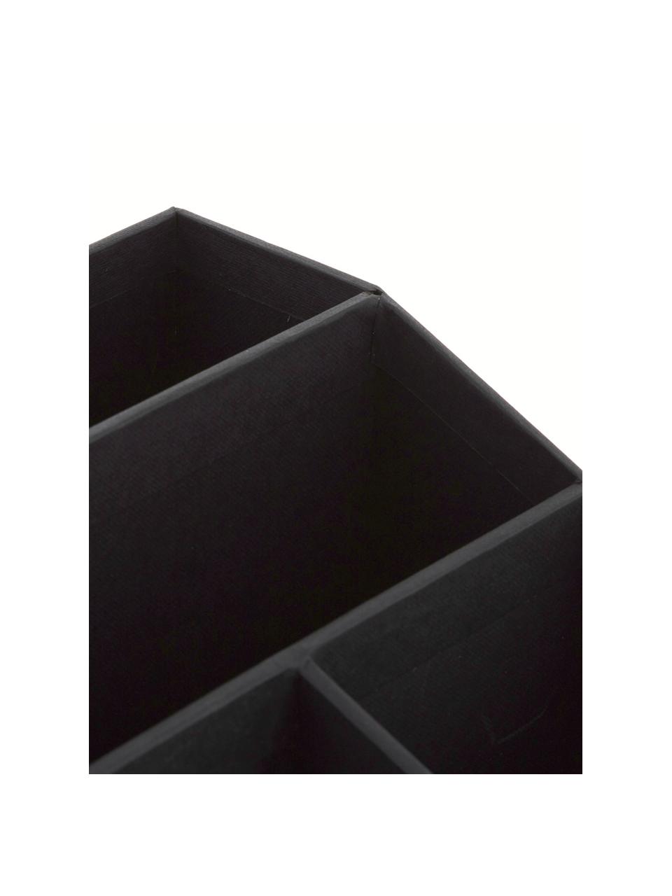 Organizador de escritorio Greta, Cartón laminado macizo
(100% papel reciclado), Negro, An 24 x Al 18 cm