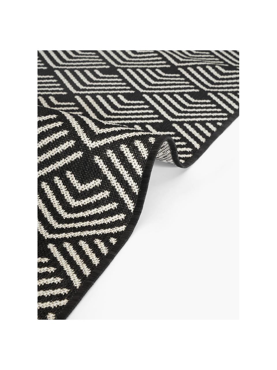 Tapis d'extérieur à poils ras Milano, Noir, blanc, larg. 80 x long. 150 cm (taille XS)