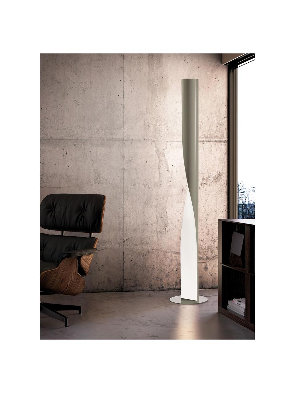 Grote vloerlamp Evita, dimbaar, Diffuser: stof, Greige, H 190 cm