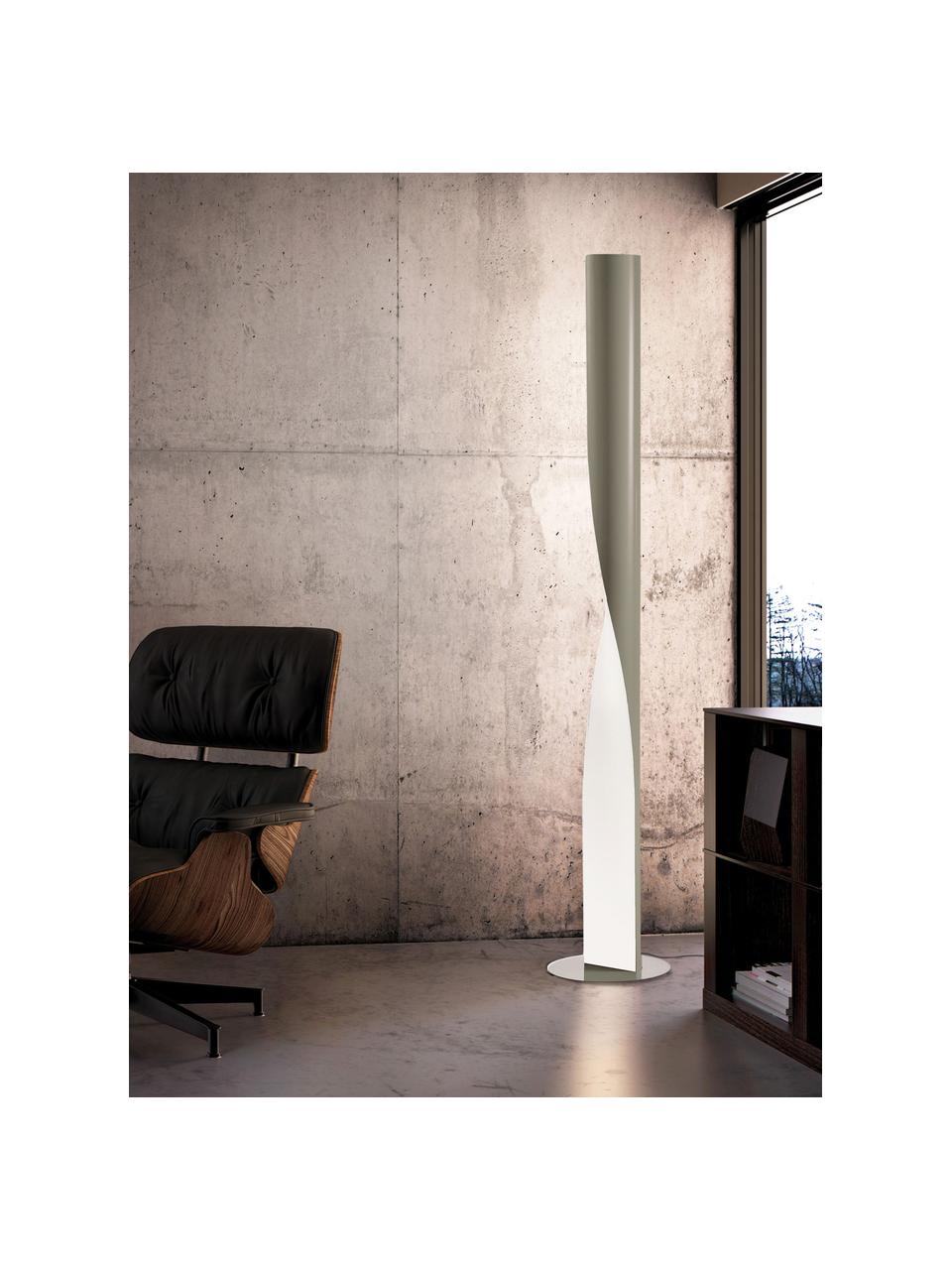 Lámpara de pie grande regulable Evita, Estructura: tecnopolímero, metal recu, Cable: plástico, Greige, Al 190 cm