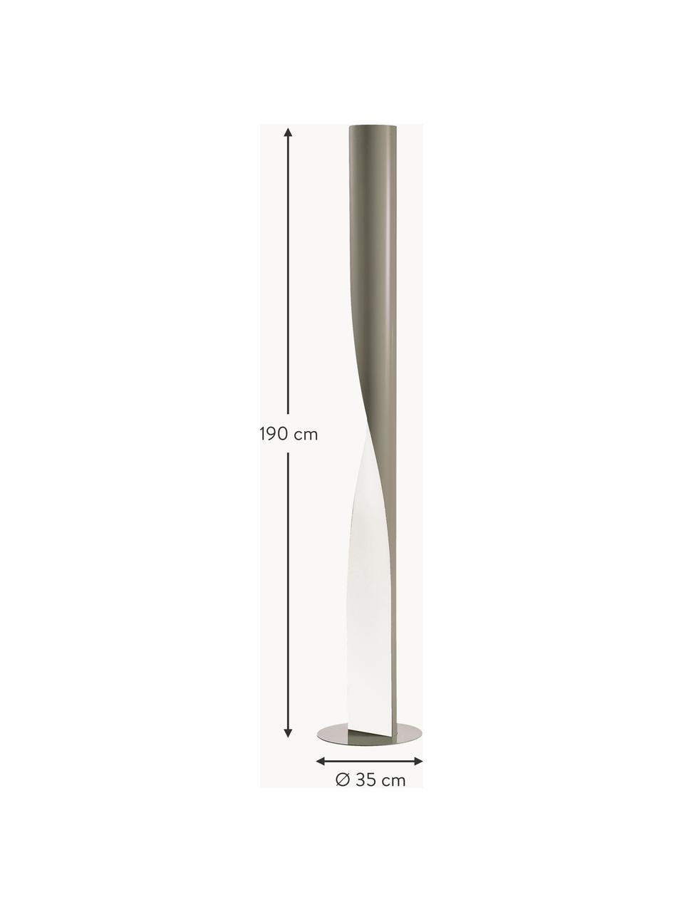 Lámpara de pie grande regulable Evita, Estructura: tecnopolímero, metal recu, Cable: plástico, Greige, Al 190 cm