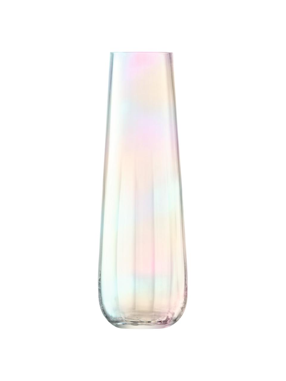 Grand vase en verre soufflé bouche Pearl, Verre, Chatoiement nacré, Ø 13 x haut. 36 cm
