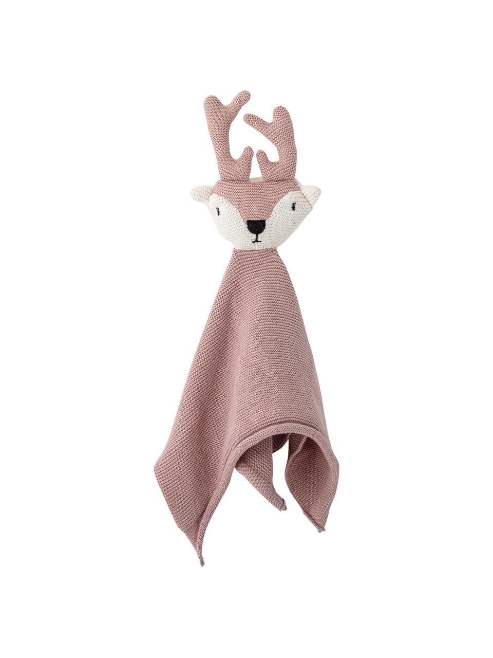 Knuffeldeken Deer, Bekleding: katoen, Oeko-Tex gecertif, Roze, 30 x 36 cm
