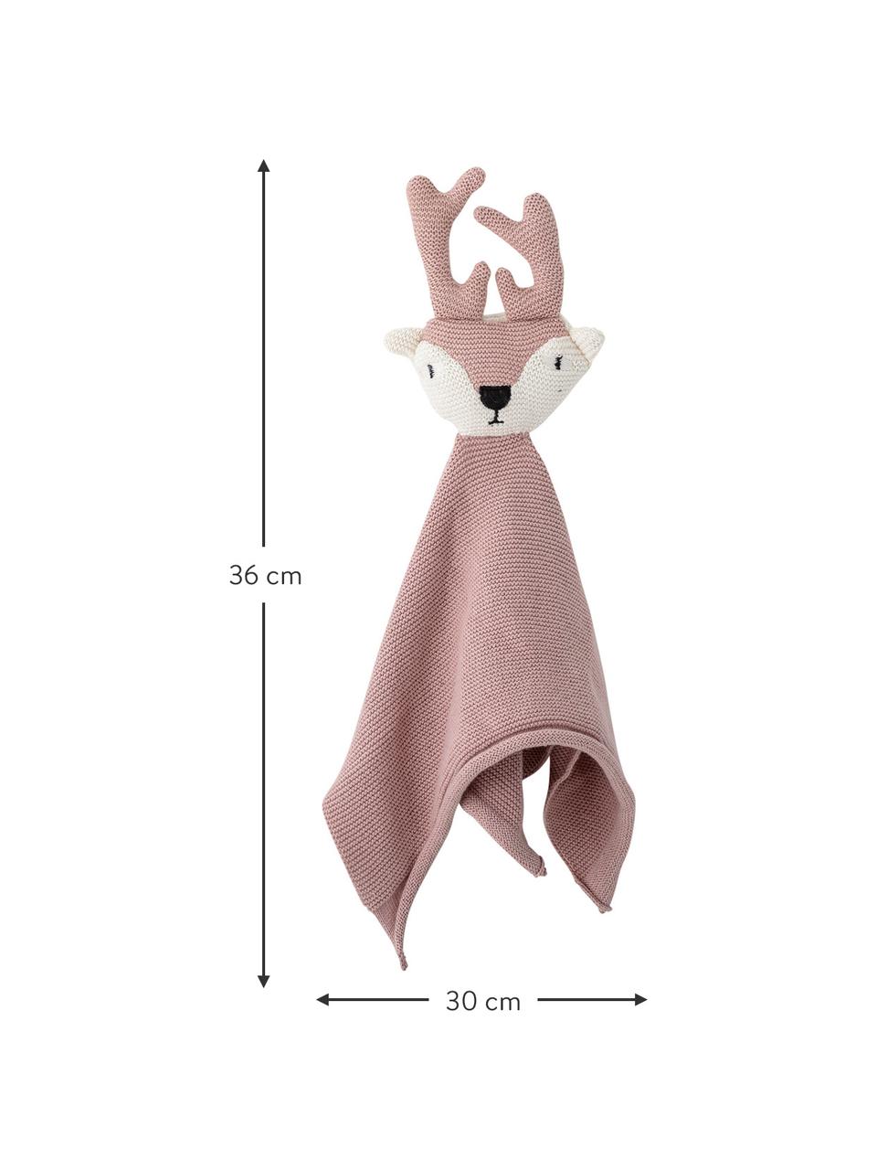 Knuffeldeken Deer, Bekleding: katoen, Oeko-Tex gecertif, Roze, 30 x 36 cm