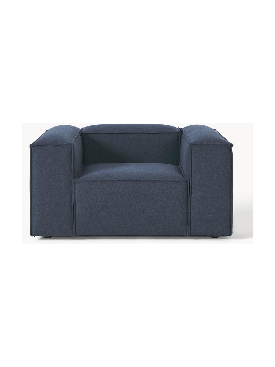 Sillón Lennon, Tapizado: 100% poliéster Alta resis, Estructura: madera de pino maciza, ma, Patas: plástico Este producto es, Tejido azul oscuro, An 130 x F 101 cm