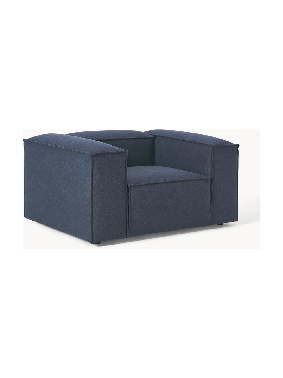 Sillón Lennon, Tapizado: 100% poliéster Alta resis, Estructura: madera de pino maciza, ma, Patas: plástico Este producto es, Tejido azul oscuro, An 130 x F 101 cm