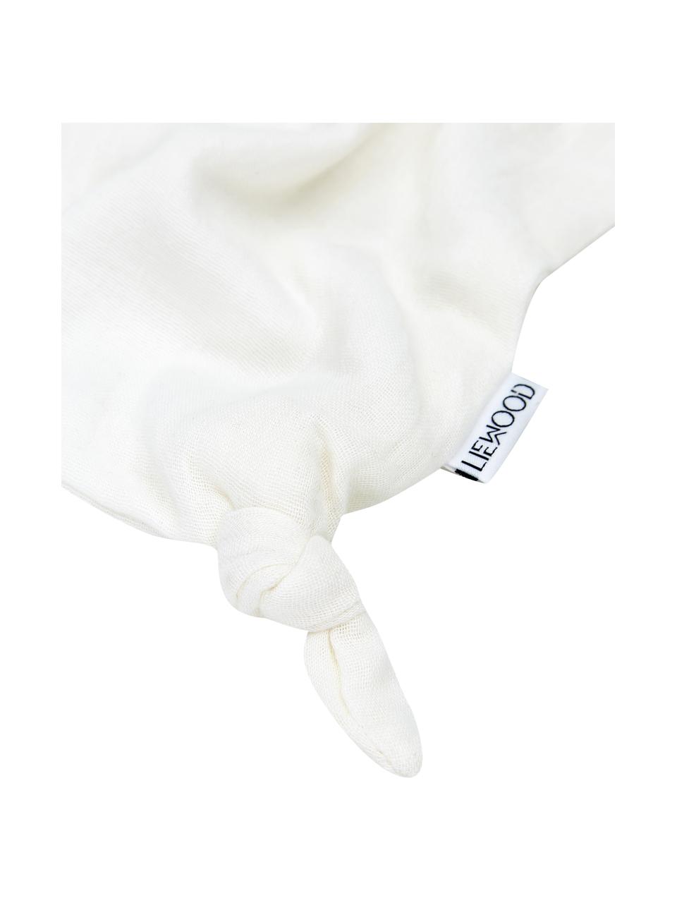 Doudou bébé Agnete, 100% coton biologique, certifié Oeko-Tex, Blanc, noir, larg. 35 x long. 35 cm