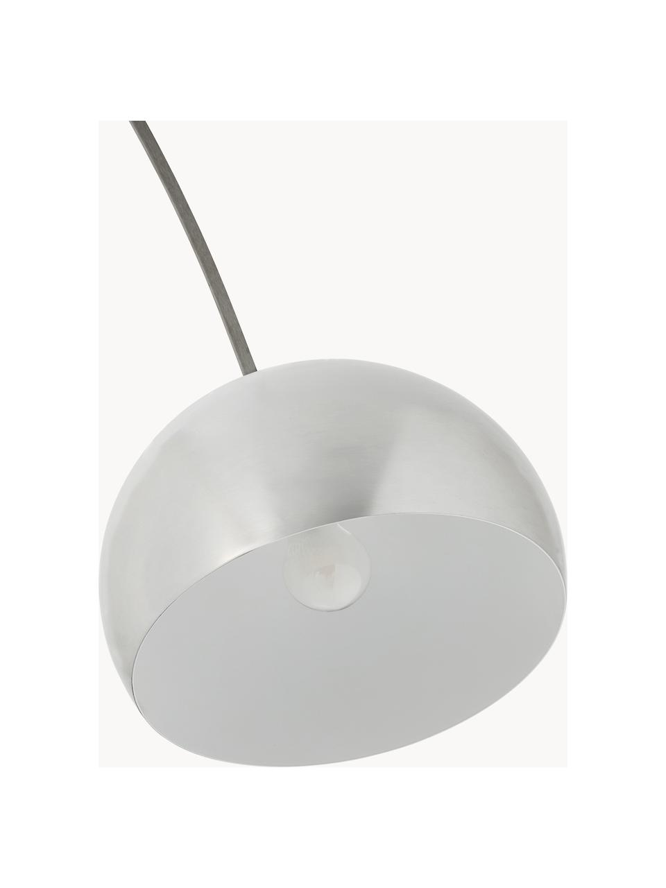 Grosse Bogenlampe Arco, Silberfarben, Weiss, marmoriert, H 240 x T 220 cm