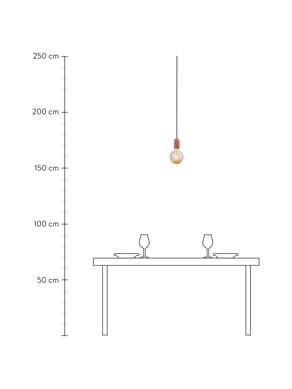 Kleine hanglamp Hang van porselein, Fitting: porselein, Terracottakleurig, crèmewit, Ø 5 x H 9 cm