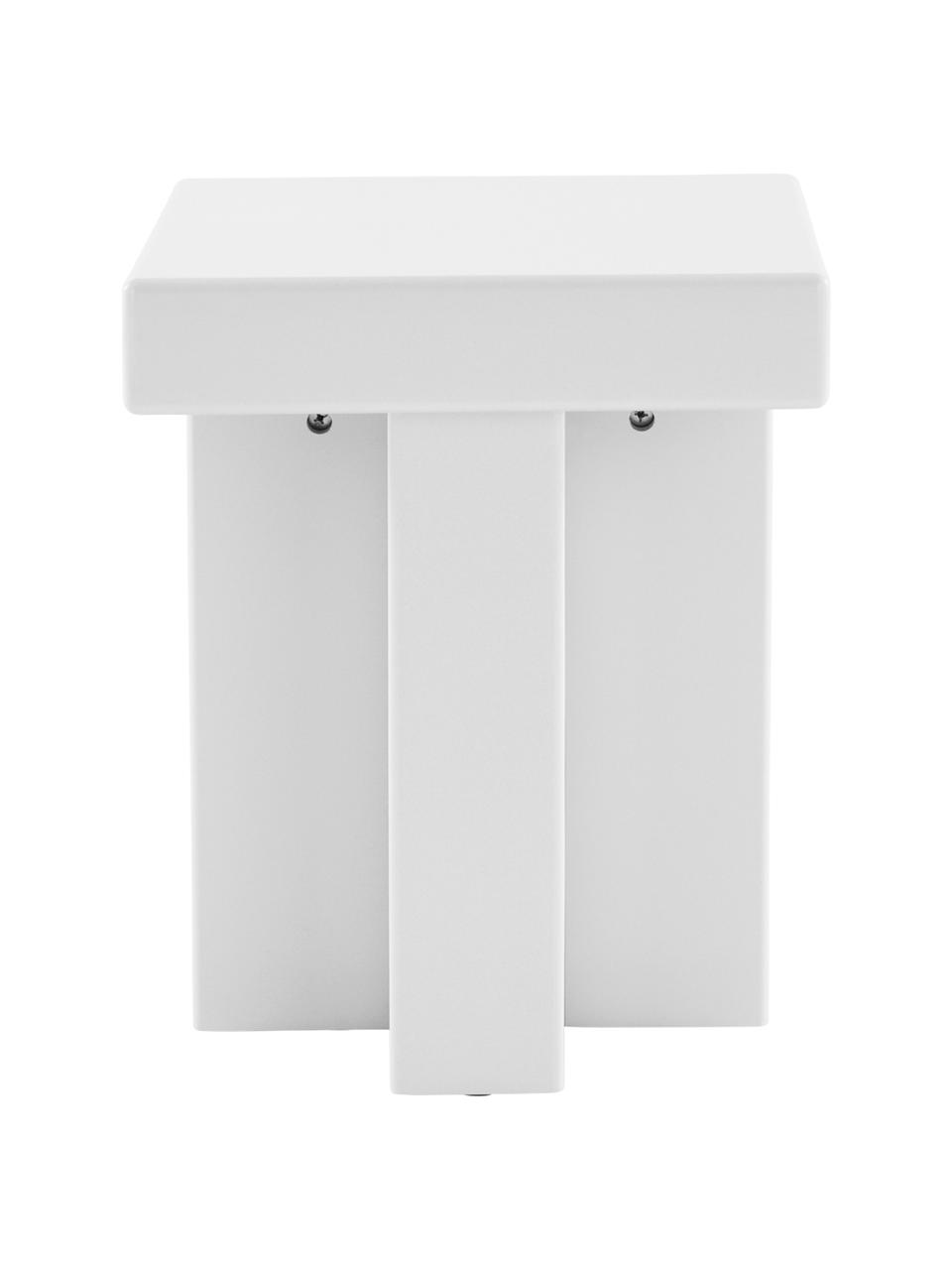 Table d'appoint Crozz, MDF (panneau en fibres de bois à densité moyenne), laqué, Blanc, larg. 40 x haut. 58 cm